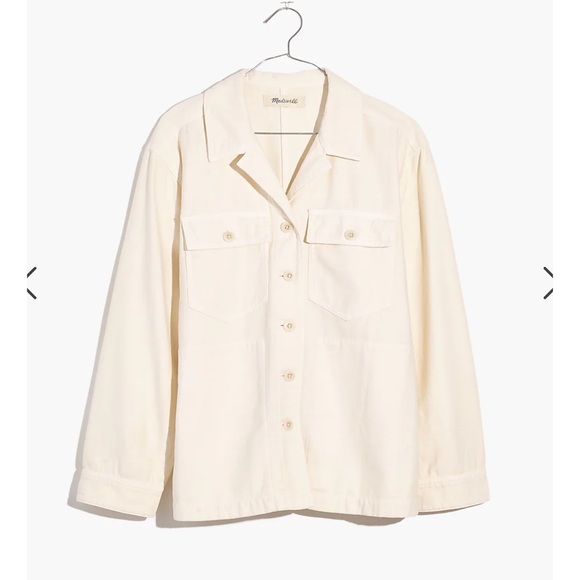NWOT Madewell Drakefield Shirt-Jacket in Ecru - Picture 9 of 10